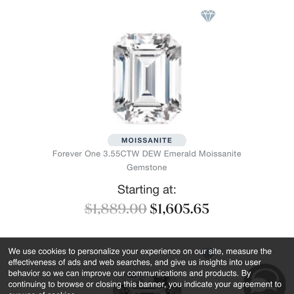 COPY - Charles & Colvard Emerald Forever One Moissanite
Engagement Ring - Picture 9 of 9